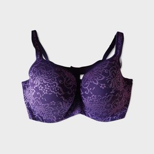 NWT Cacique Lace Balconette Size 40DDD Purple Bra